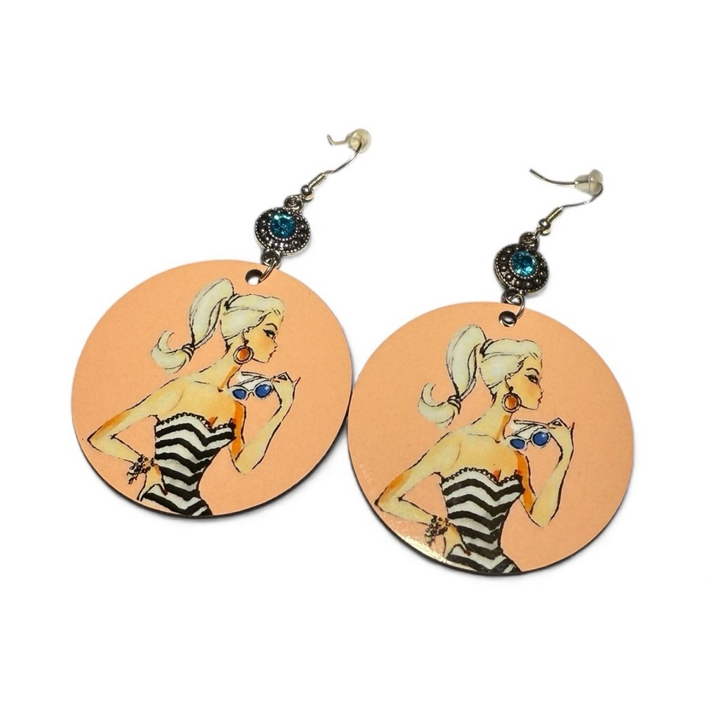 Barbie-Inspired Fashion Girl Dangle Earrings